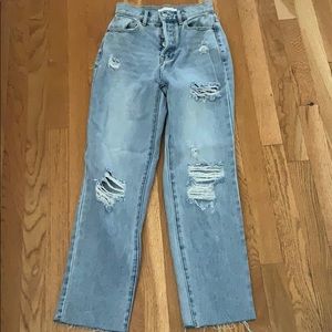 light pac-sun high rise straight jeans